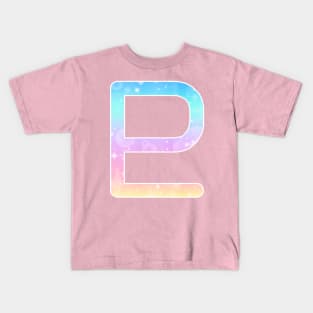 Pluto Planet Symbol in Magical Unicorn Colors Kids T-Shirt